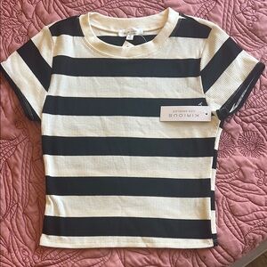 Black and Cream Camisole with Bold Stripes